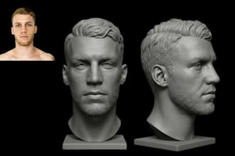 sculpt 3d head bust 3d face likeness 3d portrait in stl files for 3d printing