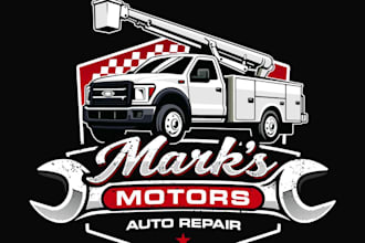 create emblem, mobile repair, car, auto repair logo