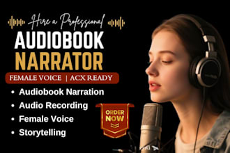 narrate your audiobook with a clear, natural american female voice over