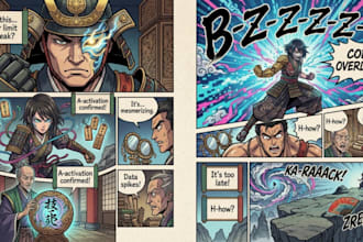 design anime manga comic book illustration, webtoon and manhwa cover art nsfw