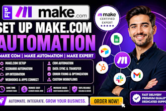 fix make com set up make com automation, made com, make automation make expert