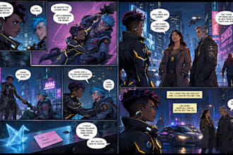 design anime manga, comic book and comic strip illustrations