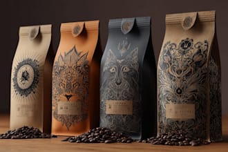 do coffee bag , label , product packaging ,pouch design