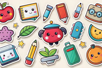 draw cute kawaii doodles stickers illustration design