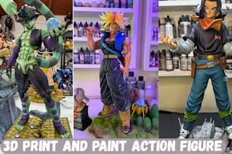 3d print and paint anime figure resin action figure 3d statue miniature painting