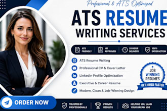 write an ats resume, education resume, CV, cover letter, and linkedin profile