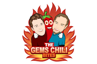 design mascot cartoon spicy chili bites logo