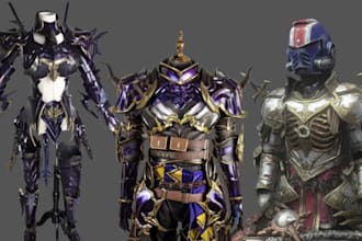design 3d cosplay model wearable amor anime helmet mask props 3d printing stl