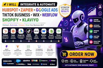integrate hubspot zapier google ads tiktok business wix webflow shopify klaviyo