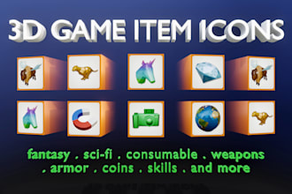 create 3d item and skill icons for your game