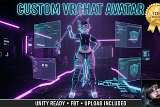 create a custom vrchat 3d avatar with unity setup and full body tracking ready