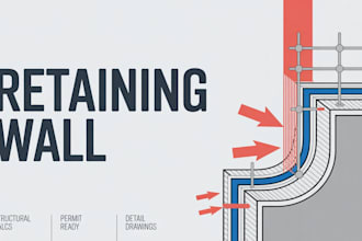 design retaining wall structural calculations and permit plans