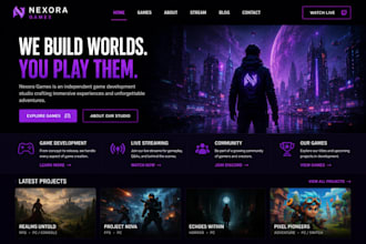 design squarespace game developer website streaming website gamingportfolio site