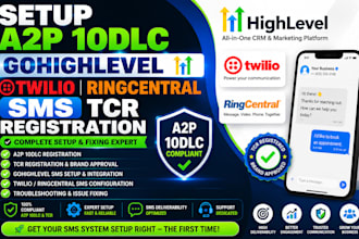 setup a2p 10dlc gohighlevel twilio ghl sms tcr registration ringcentral fix n8n
