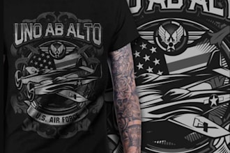 do vintage t shirt air force and fighter jet logo