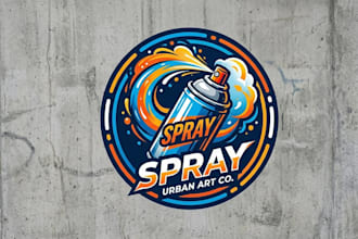 design a bold and modern spray can logo for your brand
