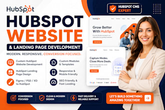 develop custom hubspot website, and hubspot landing page