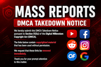 youtube mass reporting, takedown harassing copyright, ig mass reporting