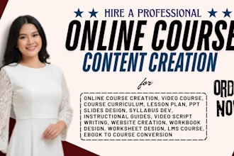do medical training manual, lesson plan, nursing slides, online course creation