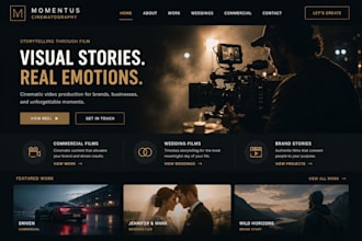 design squarespace cinematographer website commercial reels website wedding site