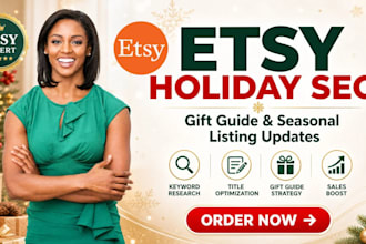do etsy holiday gift guide seo and seasonal listing titles update