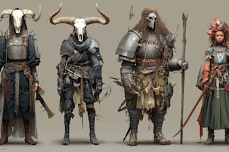 create epic fantasy and comic style character illustrations