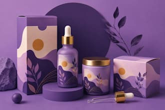 design product packaging, label design, box packaging, and 3d product mockup