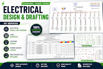 prepare electrical layout and single line diagram professionally
