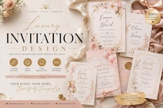 design elegant wedding, birthday and event invitations