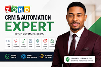 setup zoho CRM, zoho commerce, zoho inventory, zoho sites, backstage, invoice