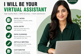 deliver high quality data entry, excel spreadsheet work, data cleaning