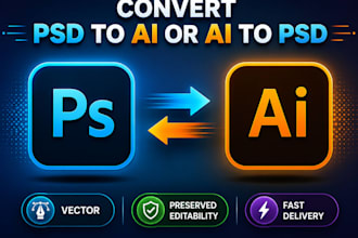 convert photoshop to illustrator, ai to psd or psd to ai