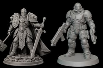 sculpt 3d miniature stl, custom warhammer 40k and fantasy 3d printable table top