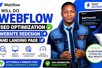 do webflow SEO optimization, website redesign and landing page
