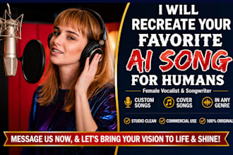 recreate your ai song remake ai song, as a real female singer, female pop singer