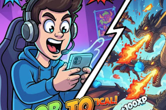 create 3 viral mobile game thumbnails