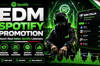do organic promotion for you edm music to reach real italian spotify listeners