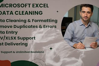 do excel cleaning , formatting, and error fixing