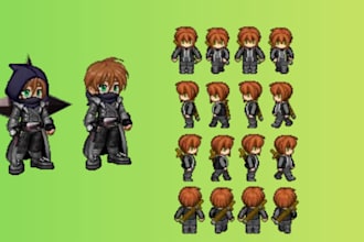 create custom rpg maker sprites, battlers and pixel art game assets