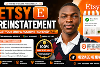 do reinstatement for etsy shop and account suspension reopen within 24hrs