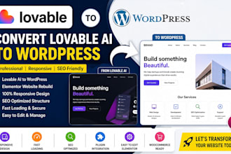 convert lovable ai website to wordpress or elementor professionally