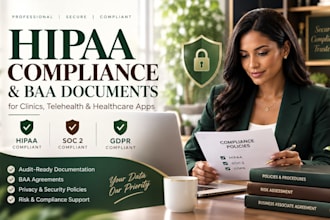 write audit ready hipaa soc 2 gdpr compliance policies for healthcare saas