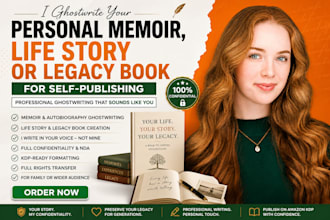 ghostwrite your personal memoir, life story, or legacy book for self publishing