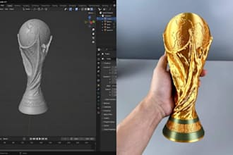 design custom 3d trophy, award, medal model for cnc stl and 3mf for 3d printing