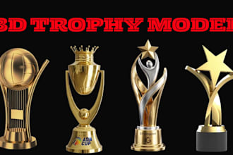 design a custom 3d trophy and award, medal models for 3d printing