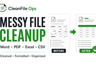 clean and organize your word, PDF, excel, or CSV file