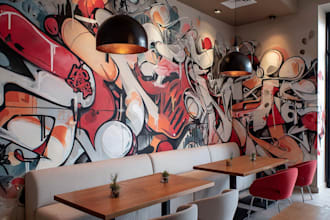 draw any graffiti mural wall art or banner