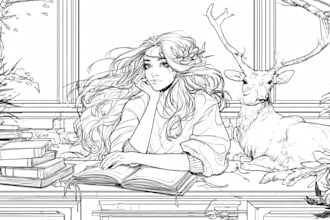 create coloring book illustration