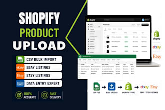 do shopify csv bulk product upload ebay etsy product listing data entry import