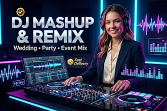 create professional dj mashup, remix, party mix for wedding or event apple music